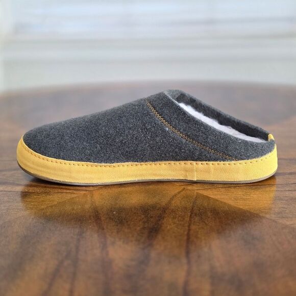 OluKai Hamani Hulu Slip-On Mules Green Yellow Beige Real Lamb Fur Men\'s Size 9 main image 12